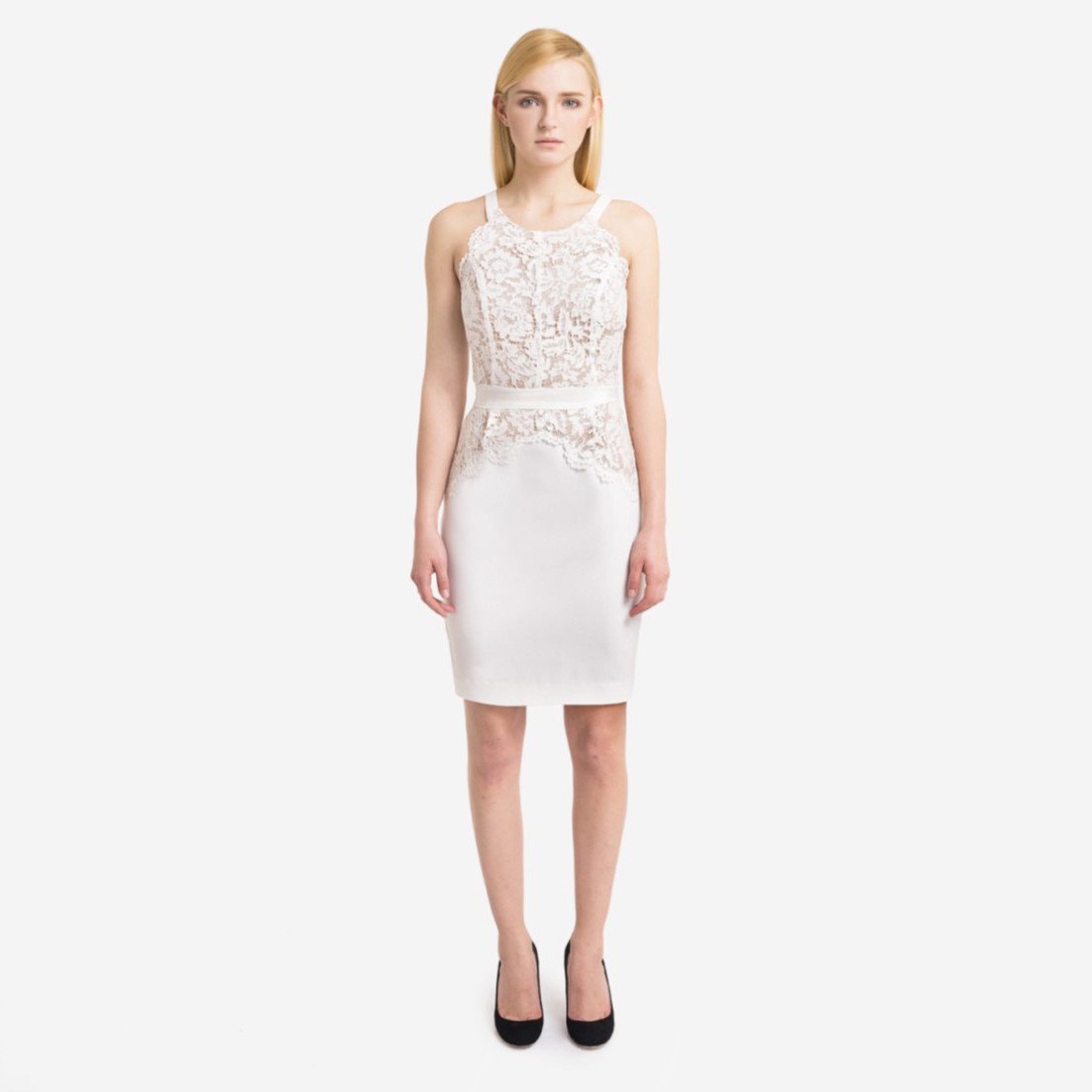 white lace pencil dress