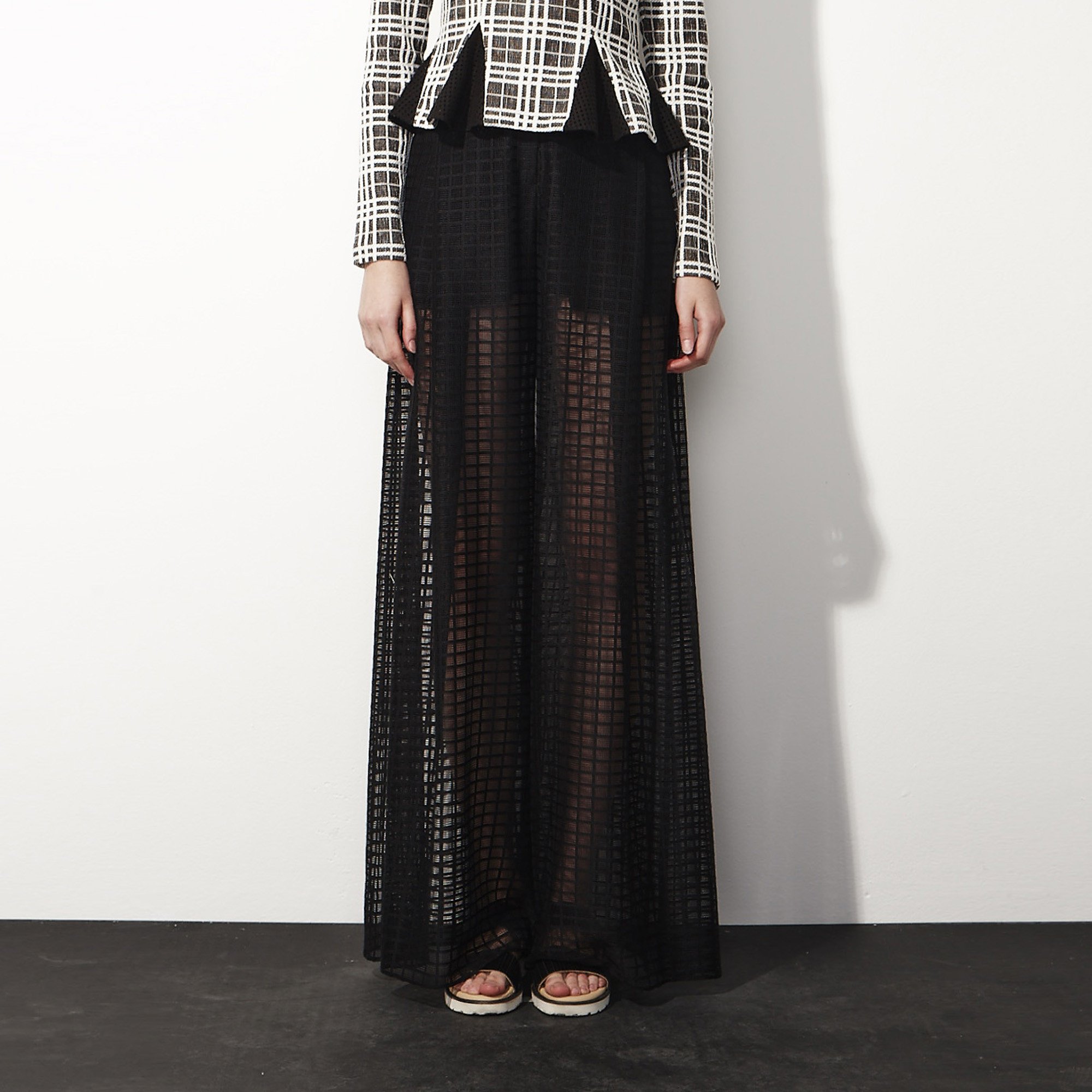 Netted palazzo pants