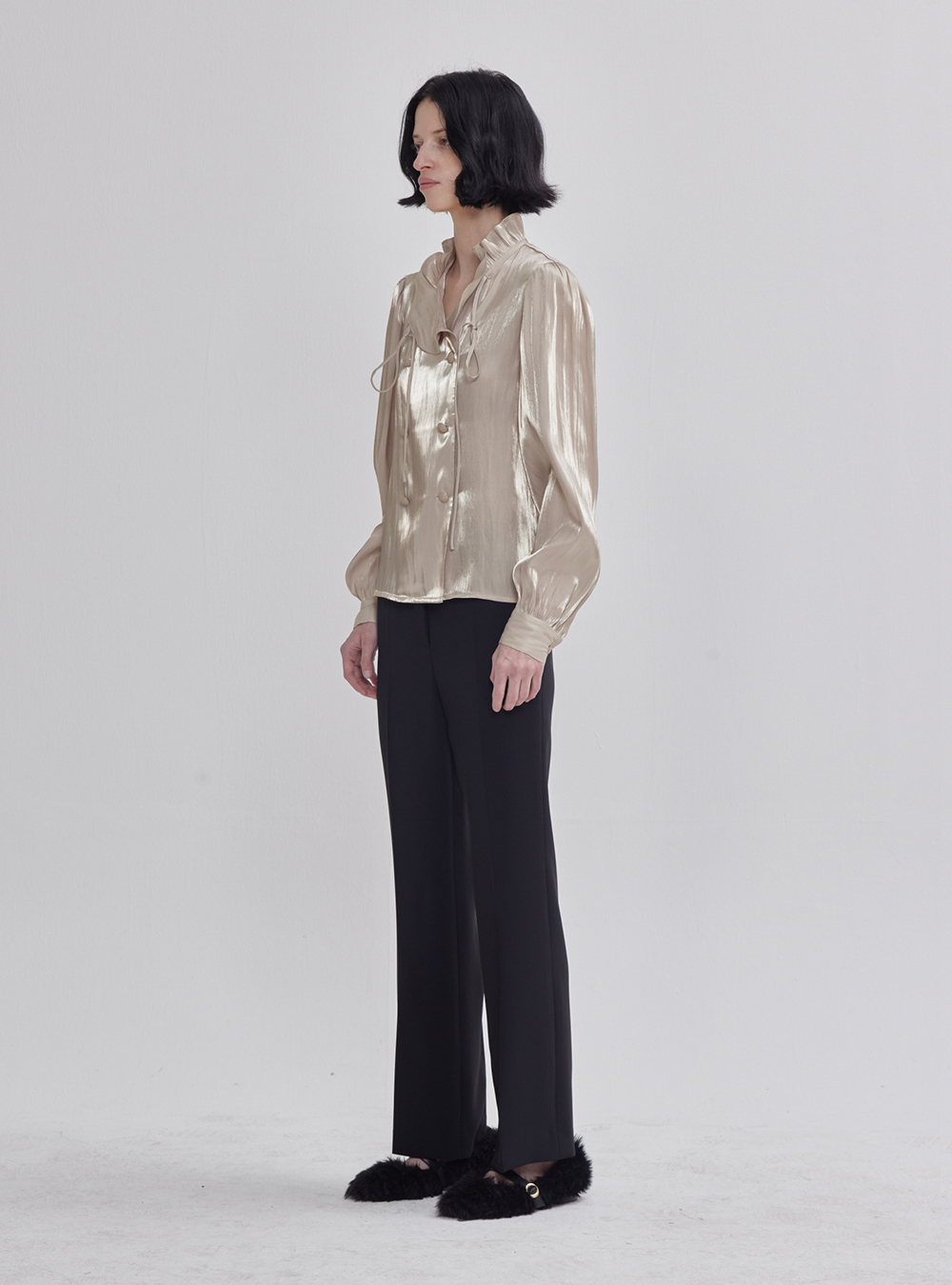 SENEE shirring blouse グレー　完売品 SENEE shirring blouse グレー 完売品 - メルカリ