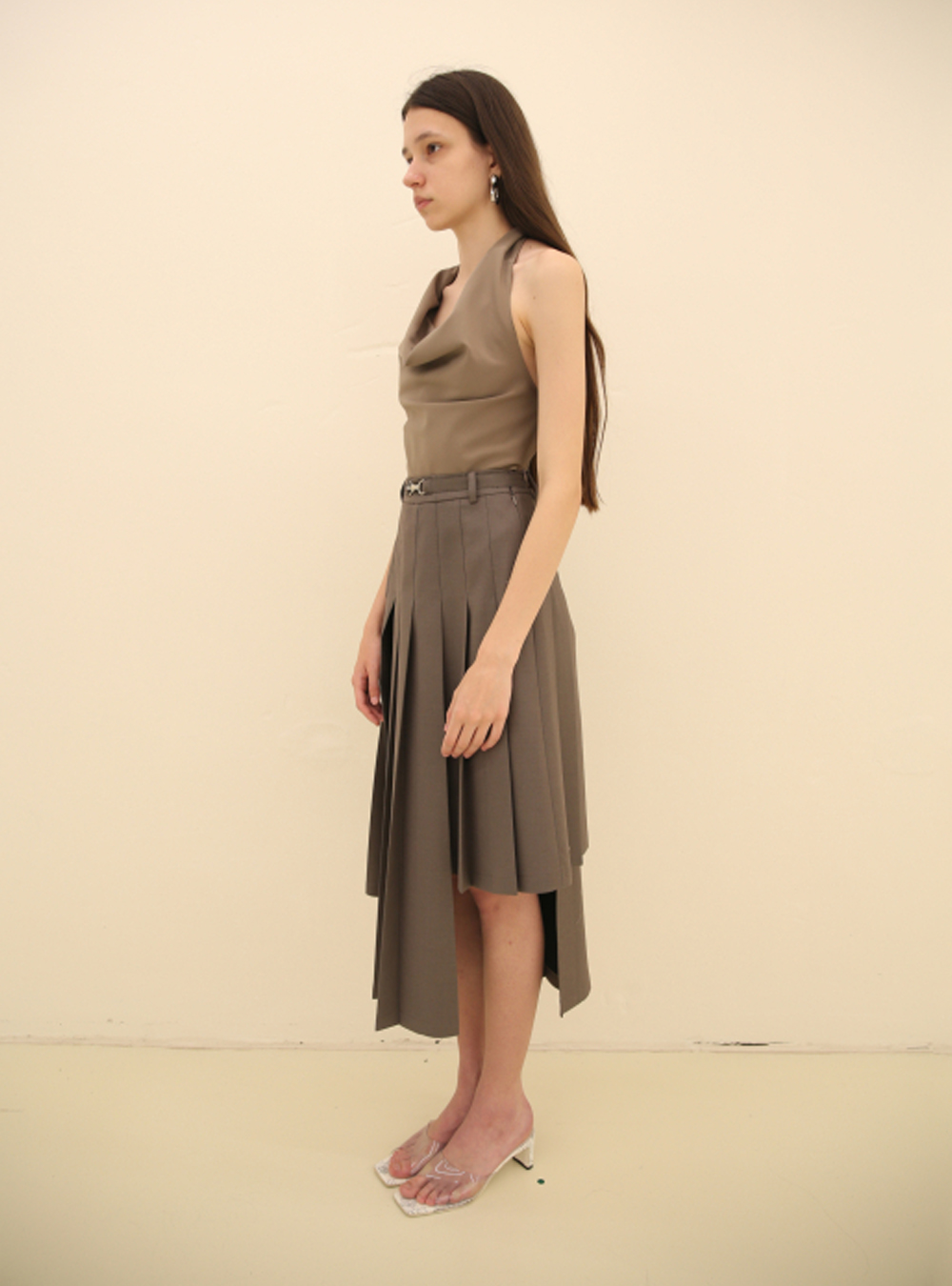 Box Pleats Midi Skirt by Rokh- societyA