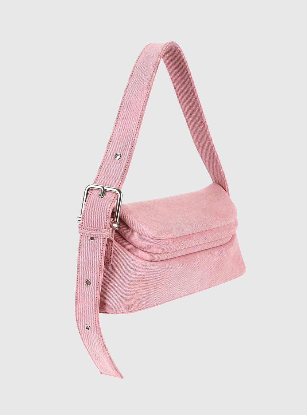 Folder Brot Bag in Pink Denim by OSOI - societyA Folder Brot Bag in Pink Denim by OSOI - societyA