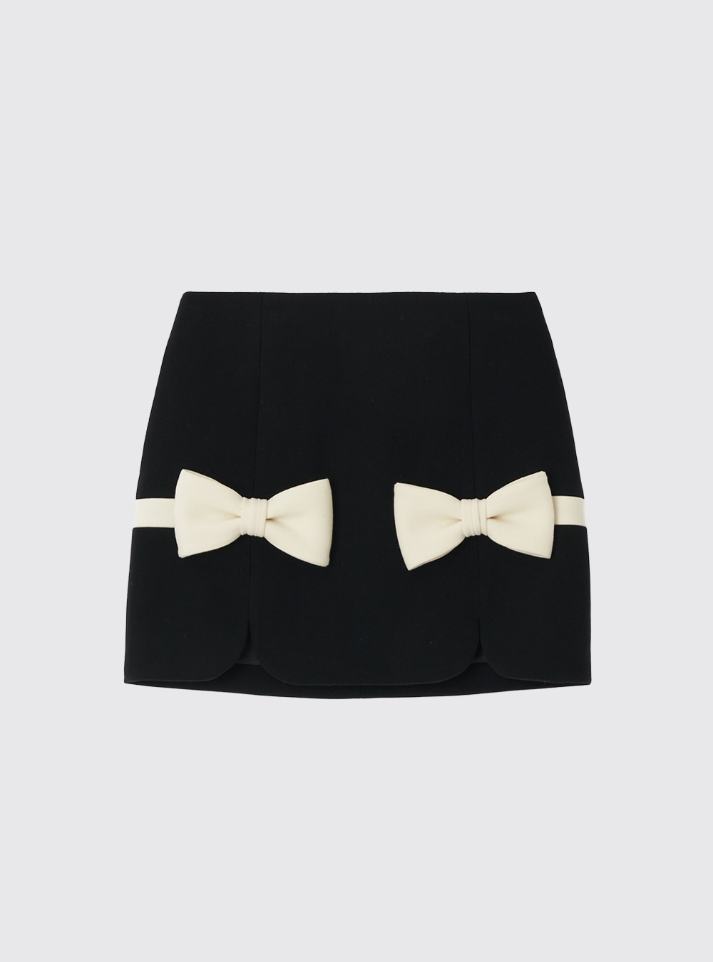 Paneled Mini Skirt With Bicolor Bows - By KIMHEKIM societyA
