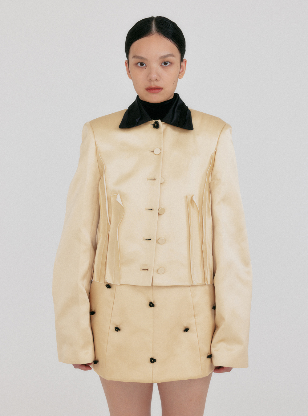 ジャケット・アウター louren volume tack cocoon coat Cocoon Volume Jacket by EENK - societyA