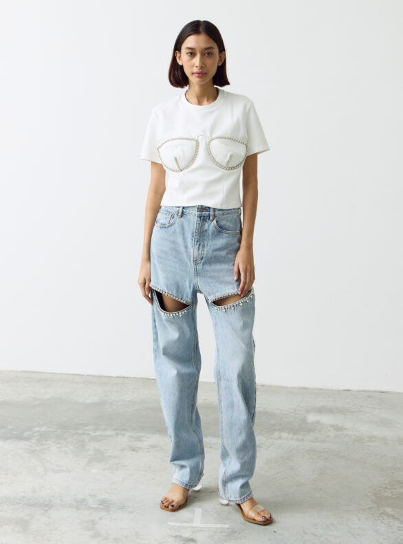 Crystal Bustier Cup T-Shirt