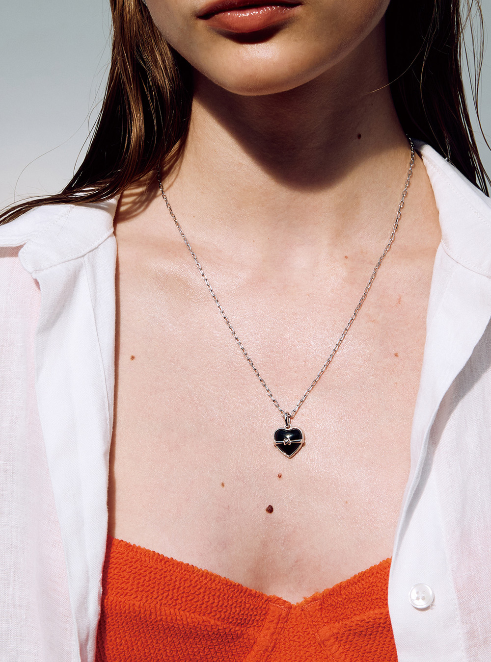 Black Stone Heart Pendant by SSIL - societyA