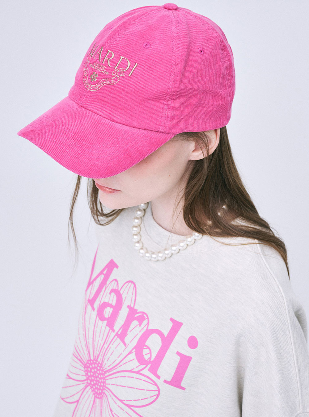 Corduroy Cap Alumni Classique in Pink by Mardi Mercredi