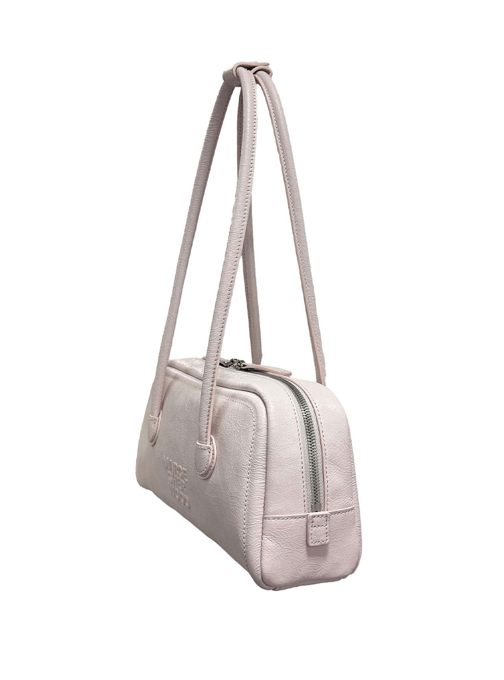 Soft Baguette Bag in Pale Pink Cracked by Margesherwood